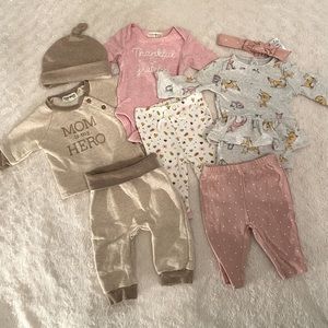 Bundle of 3 matching sets- 0-3 months